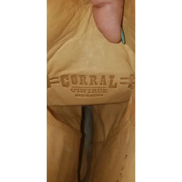 Corral Vintage Leather Inlay Pointed Toe Cowgirl Boots C2109 Size 7.5M in EUC! - Picture 12 of 12